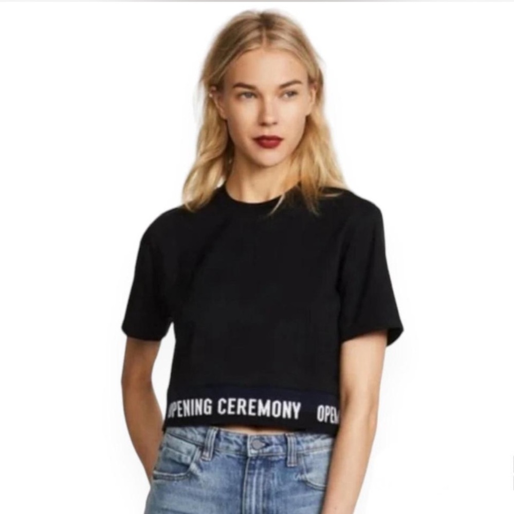 Opening Ceremony Crew Neck Cropped Shirt
